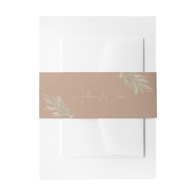 Terracotta Boho Minimalist Wedding Einladungsbanderole (Vorderseite Beispiel)