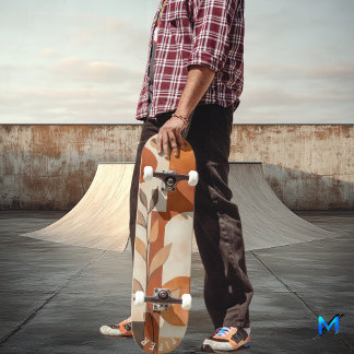 Terracotta Boho - Minimalistisches Bio Leaf Skateboard