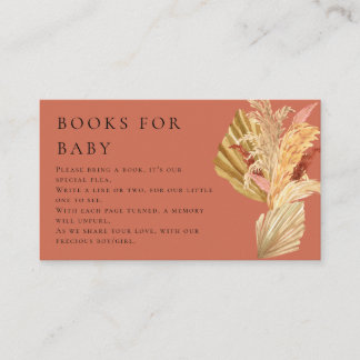 Terracotta Boho pampas grass Books for Baby Begleitkarte