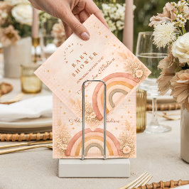 Terracotta Boho Rainbow Baby Shower Baby Shower Serviette