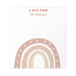 Terracotta Boho Rainbow Danke für Ihr Geschenk Notizblock