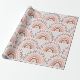 Terracotta Boho Rainbow, Dusty Pink Geschenkpapier
