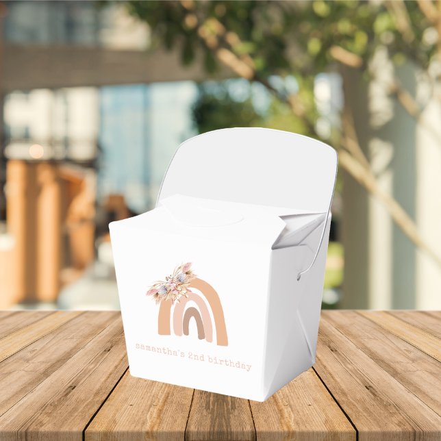 Terracotta Boho Rainbow Pampas Grass Birthday Geschenkschachtel (Von Creator hochgeladen)