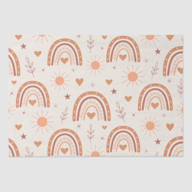 Terracotta boho rainbow seidenpapier (Vorderseite)