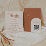 Terracotta Boho Retro Wedding Stationery Begleitkarte<br><div class="desc">Dies ist eine Terracotta-Retro-Designumrandkarte. Bearbeiten Sie die meisten* Formulierungen und Farben auf dieser Retro-Gehäusekarte, um sie Ihrem Event-Thema persönlichem Stil anzupassen! (das Wort "Details" ist nicht editierbar, aber Sie können die Farben ändern!) // Für passende Designs suchen Sie BIRDIE im Sincerely By Nicole Zazzle Store. * Wenn Ihnen dieses Design...</div>
