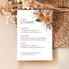 Terracotta Boho Rose Wedding Details, Ceremony Begleitkarte