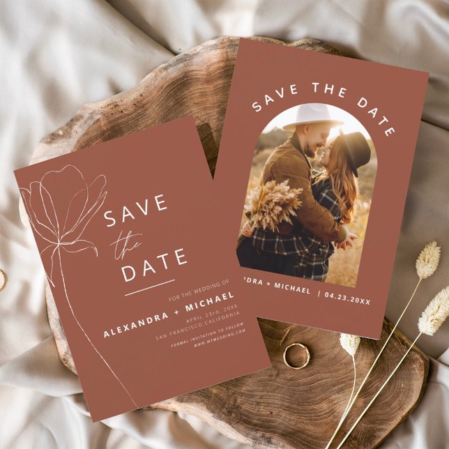 Terracotta Boho Save the Date Foto Art (Von Creator hochgeladen)