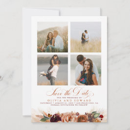 Terracotta Boho Save the Date Foto Dankeskarte