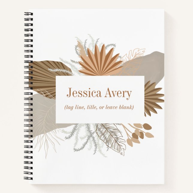 Terracotta Boho Tropical Notizbuch (Vorderseite)