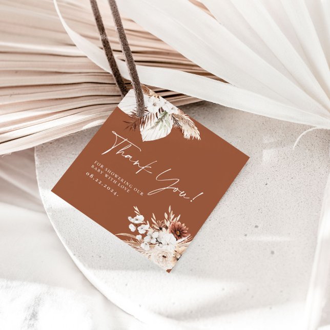 Terracotta Boho Vielen Dank Baby Dusche Geschenk T Geschenkanhänger (Von Creator hochgeladen)