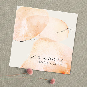Terracotta Boho Wasserfarben Abstrakte Malereien Quadratische Visitenkarte
