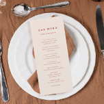 Terracotta Boho Wedding Dinner Menü Unser Menü Menükarte<br><div class="desc">Terracotta Boho Wedding Dinner Menü Unsere Speisekarte,  Minimalistische Karten mit Hochzeitsmenü | Moderne Speisekarte,  Abendmenü für Hochzeiten,  rustikales Buffet zum Hochzeitsessen und Getränkekarte,  einfache kalligraphische rustikale Hochzeitsmenüs,  rustikales Hochzeitsmenü,  Menü für Hochzeitstische</div>