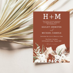 Terracotta Boho Wedding Einladung