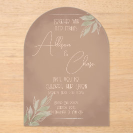 Terracotta Boho Wedding Invitation with Minimalist Acryleinladungen