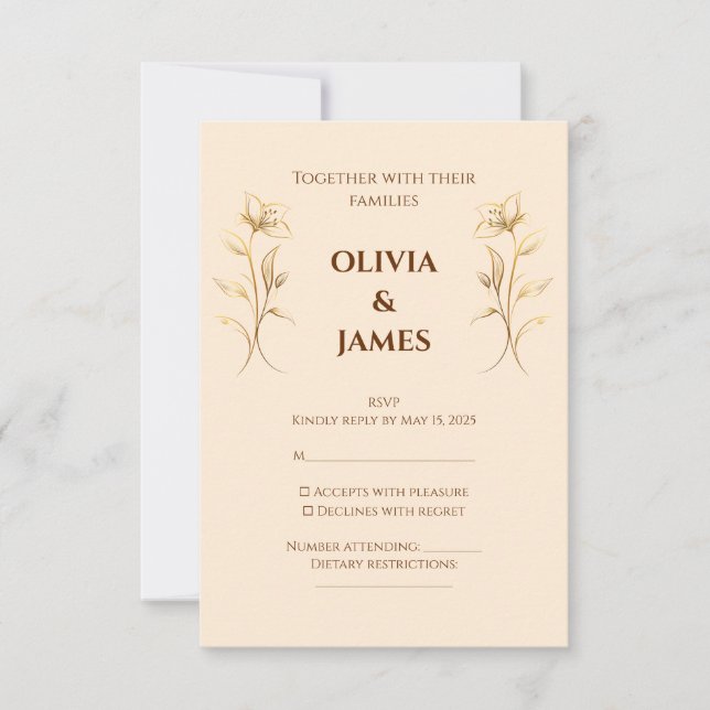 Terracotta Boho Wedding RSVP Karte (Vorderseite)