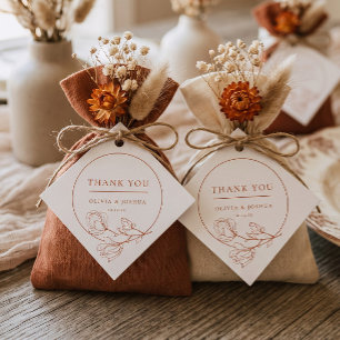 Terracotta Boho Wedding Vielen Dank Geschenkanhänger