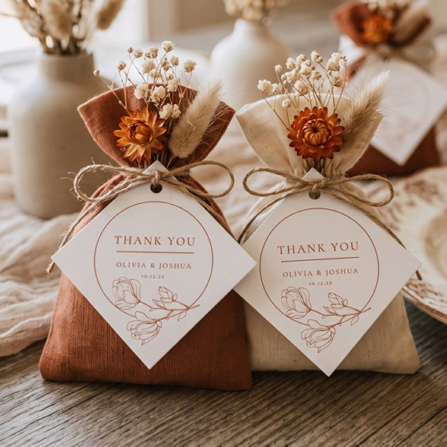 Terracotta Boho Wedding Vielen Dank Geschenkanhänger (Von Creator hochgeladen)