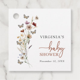 Terracotta Boho Wildblume Babydusche Geschenkanhänger