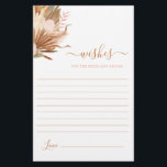 Terracotta Boho wünscht sich eine Bride-Karte<br><div class="desc">Terracotta getrocknete Palmen Wünsche für die Braut- und Bräutigkarte</div>