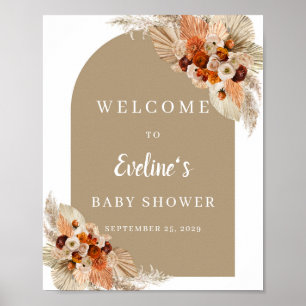 Terracotta-Borange-Bordeaux boho Begrüßungszeichen Poster