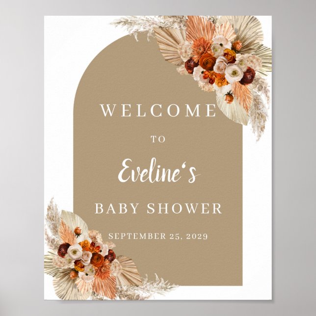 Terracotta-Borange-Bordeaux boho Begrüßungszeichen Poster (Vorne)