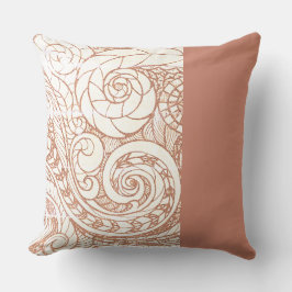 Terracotta Botanical Swirl Kissen