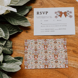 Terracotta Bow Floral Wedding RSVP Meal Choice Karte