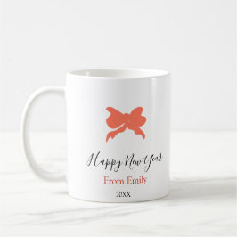 Terracotta bow happy new year name year boho retro kaffeetasse