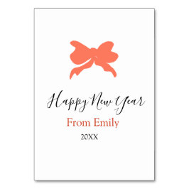 Terracotta bow happy new year name year boho retro tischnummer