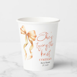 Terracotta Bow She's Tying the Knot Bridal Shower Pappbecher