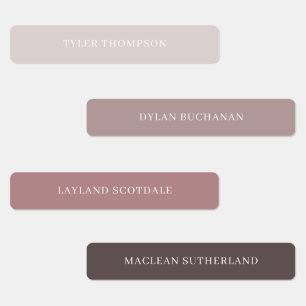 Terracotta Boys Typografy Waterproof School Etiketten