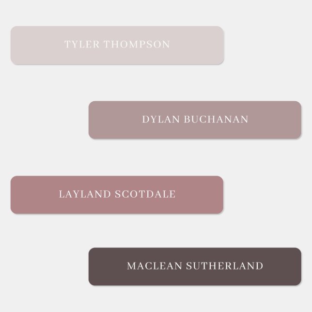 Terracotta Boys Typography Waterproof School Etiketten (Gruppe)