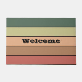 Terracotta Brown Green Black on Watercolor Paper Fußmatte