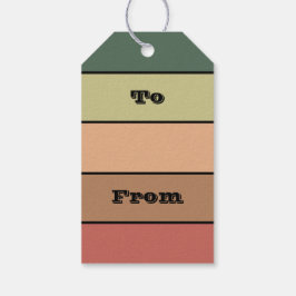 Terracotta Brown Green Black on Watercolor Paper Geschenkanhänger