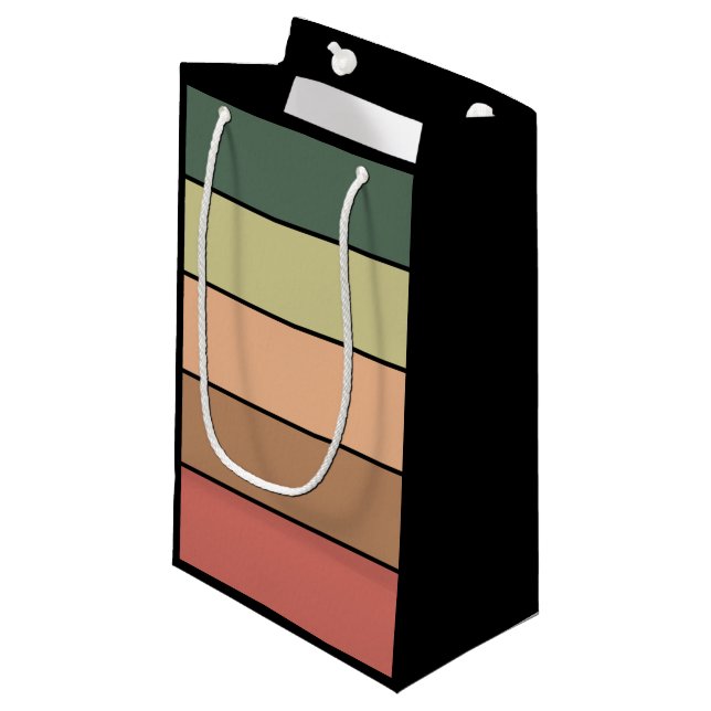 Terracotta Brown Green Black on Watercolor Paper Kleine Geschenktüte (Vorderseite Schrägansicht)