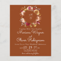 Terracotta Budget Romantic Fall Floral Wedge