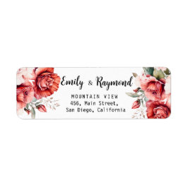 Terracotta Burgundy Blush Floral Wedding Address