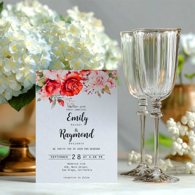 Terracotta Burgundy Blush Floral Wedding  Einladung (Von Creator hochgeladen)