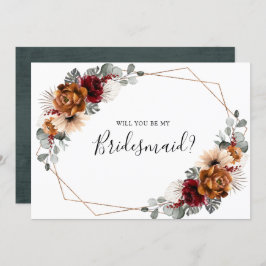 Terracotta Burgundy wird meine Bridesmaid sein Einladung