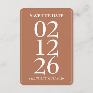 Terracotta Burn Orange Wedding Save the Date Cards Begleitkarte