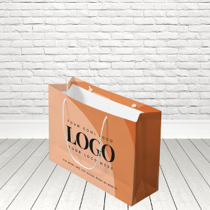 Terracotta Burnt Orange Add Your Business Logo Große Geschenktüte