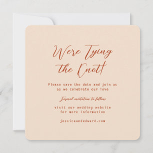 Terracotta Burnt Orange & Beige Boho Rustikale Mod Save The Date