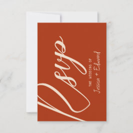 Terracotta Burnt Orange Chic UAWG Calligraphie RSVP Karte