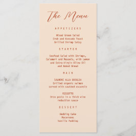 Terracotta Burnt Orange Einfache Moderne Menükarte