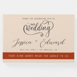 Terracotta Burnt Orange Elegante Moderne Minimalis Gästebuch