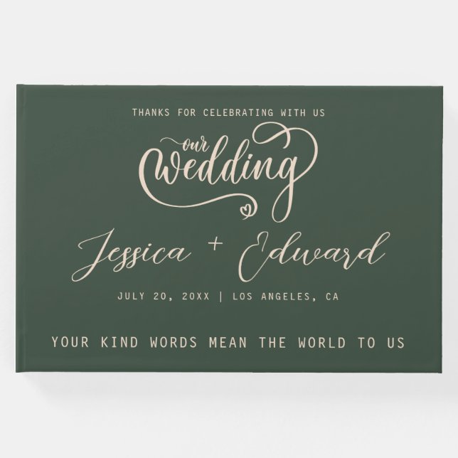 Terracotta Burnt Orange Elegante Moderne Minimalis Gästebuch (Vorderseite)