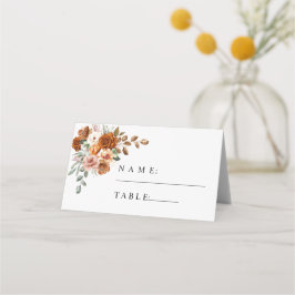 Terracotta Burnt Orange Floral Wedding Platzkarte
