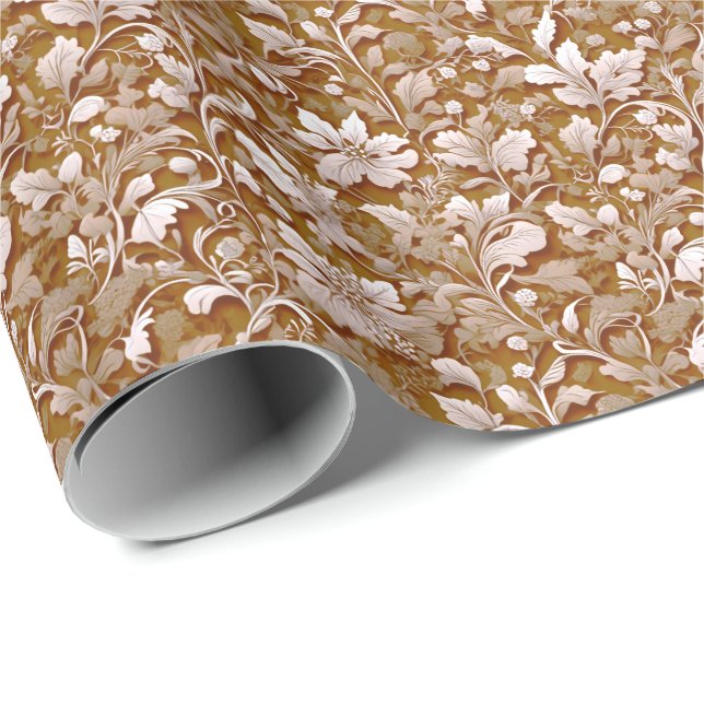 Terracotta Burnt Orange Modernes botanisches Boho Geschenkpapier (Rolleneckpunkt)