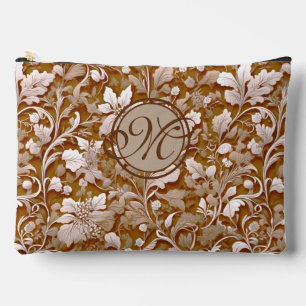 Terracotta Burnt Orange Modernes botanisches Boho Zubehörtasche