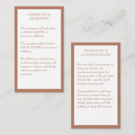 Terracotta Burnt Orange Rustikale Hochzeit Begleitkarte